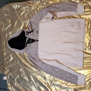 Hollister California Hoodie 3/4 Zip White/ Gray Size Large